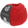 A ball of red yarn with a label. Produktbild-Vorschau