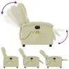 vidaXL Massagesessel Elektrisch Creme Echtleder Produktbild-Vorschau 6