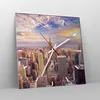 Wanduhr - Quadrat - Glasuhr - New York Stadt - 40x40cm - Produktbild-Vorschau 4