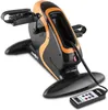 A black and orange mini exercise bike with a remote control. Náhľad obrázku produktu