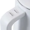 Close-up of the handle of a white electric kettle with two buttons. Produktbild-Vorschau