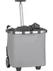A gray shopping trolley with a telescopic handle and wheels, shown against a white background. Produktbild-Vorschau
