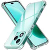Two transparent phone cases are shown crossed over each other, with a phone screen visible through one of them. Anteprima dell’immagine prodotto