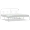 Bettgestell mit Kopfteil Metall Weiß 200x200 cm Produktbild-Vorschau 1