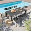 Quadratischer Terrassentisch (185 x 92 cm) und 8 schwarze Produktbild-Vorschau 1