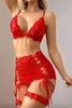 Conjunto de lencería de alta calidad para mujer, color rojo Vista previa de la imagen del producto 4