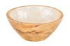 Schüssel 15cm Mango Holz Creme Perlmutt Emaille Schale Bowl Produktbild-Vorschau 1