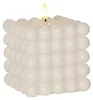 Candela Bubble Dot, cera vera, bianca, luce LED bianco Anteprima dell’immagine prodotto 1