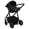 A black 3-in-1 stroller with a car seat attached, shown from a slightly angled front view against a white background. Produktbild-Vorschau