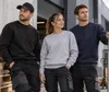 Arbeitsbluse - Sweatshirt  L - Grau Melange - Produktbild-Vorschau 4