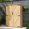Armoire à outils de jardin en bois avec double porte Voir les images du produit 9