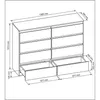 A technical drawing of a dresser with dimensions. Produktbild-Vorschau