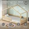 ML-Design Kinderbett Hausbett 90x200 cm Natur mit Matratze Produktbild-Vorschau 2