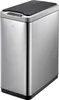 A stainless steel trash can with a black lid and control panel. Produktbild-Vorschau