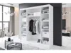 Easy4You R6 200 cm Weiß/Schwarz Schiebetüren Kleiderschrank Produktbild-Vorschau 4
