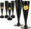com-four® 16x Mehrweg Sektglas - schwarze, stapelbare Produktbild-Vorschau 1