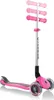 A pink Globber Primo Foldable scooter is shown against a white background.