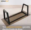 Metal table legs are being attached to a wooden tabletop. Náhled obrázku produktu