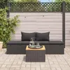 vidaXL Sonnenliege mit Auflage Poly Rattan Schwarz Produktbild-Vorschau 2