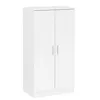 A white two-door cabinet with silver handles, shown against a white background. Produktbild-Vorschau