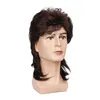 Perücke Männer(Braun)Vokuhila 80er Mullet Perücke Herren Produktbild-Vorschau 3