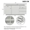 A diagram showing the dimensions of a white sideboard with LED lighting. Anteprima dell’immagine prodotto