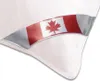 A close-up of a white pillow with a band featuring the Canadian flag. Produktbild-Vorschau