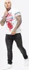 T-shirt męski regular fit CRUGMEER biały/czerwony/niebieski Podgląd zdjęcia produktu 4