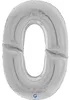 Riesenzahl Giant - Folienballon 64"/162cm - Silber Zahl: 0 Produktbild-Vorschau 1