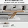 CASARIA® Table basse blanc chêne 90x60x45cm Table de salon Voir les images du produit 4