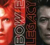 A split image showing two halves of David Bowie's face, with text overlayed. Produktbild-Vorschau
