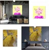 A collage of artwork displayed in different room settings. Produktbild-Vorschau