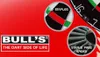 Marketing image for a dartboard, showing close-ups of its features. Produktbild-Vorschau