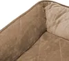 A close-up view of a corner of a brown dog bed. Produktbild-Vorschau