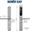 Diagram showing the dimensions of a BOT smart lock handle. Náhled obrázku produktu