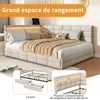 Letto imbottito INONEFT 140x200 cm con LED e USB, divano Anteprima dell’immagine prodotto 5