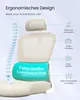 An ergonomic chair with diagrams and text explaining its features. Produktbild-Vorschau