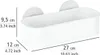 A white storage shelf with dimensions indicated by measurement lines and text. Náhled obrázku produktu
