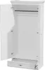 An open white wardrobe with a hanging rail and a drawer at the bottom. Produktbild-Vorschau