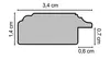 Diagram showing the cross-section of a picture frame with dimensions. Produktbild-Vorschau
