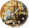 Wanduhr - Rund - Glasuhr - Herbst berg wald natur - 40x40cm Produktbild-Vorschau 1