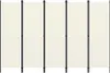 vidaXL Divisorio 5 pezzi bianco crema 250x180 cm - Divisori Anteprima dell’immagine prodotto 2