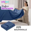 EllaTex Renforcé Bettlaken ohne Gummizug 140x200 Baumwolle Produktbild-Vorschau 2