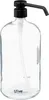 A clear glass soap dispenser with a black pump mechanism. Anteprima dell’immagine prodotto