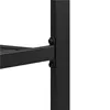 A close-up view of the black metal frame of a chair, showing how two horizontal support bars are attached to a vertical leg with bolts. Produktbild-Vorschau