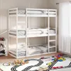vidaXL Trojpatrová postel bílá 90x200 cm z masivního Náhled obrázku produktu 2