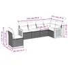 vidaXL 6-tlg. Garten-Sofagarnitur mit Kissen Beige Poly Produktbild-Vorschau 7