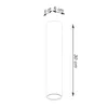 A technical drawing of a cylindrical light fixture with dimensions indicated. Voir les images du produit