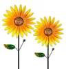 2er Set Sonnenblumen-Windspiel aus Metall – 160 cm hoch, Produktbild-Vorschau 1