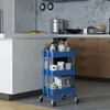 Chariot de cuisine 'Pyhäntä' 78,5 x 46 x 35 cm Acier bleu Voir les images du produit 1